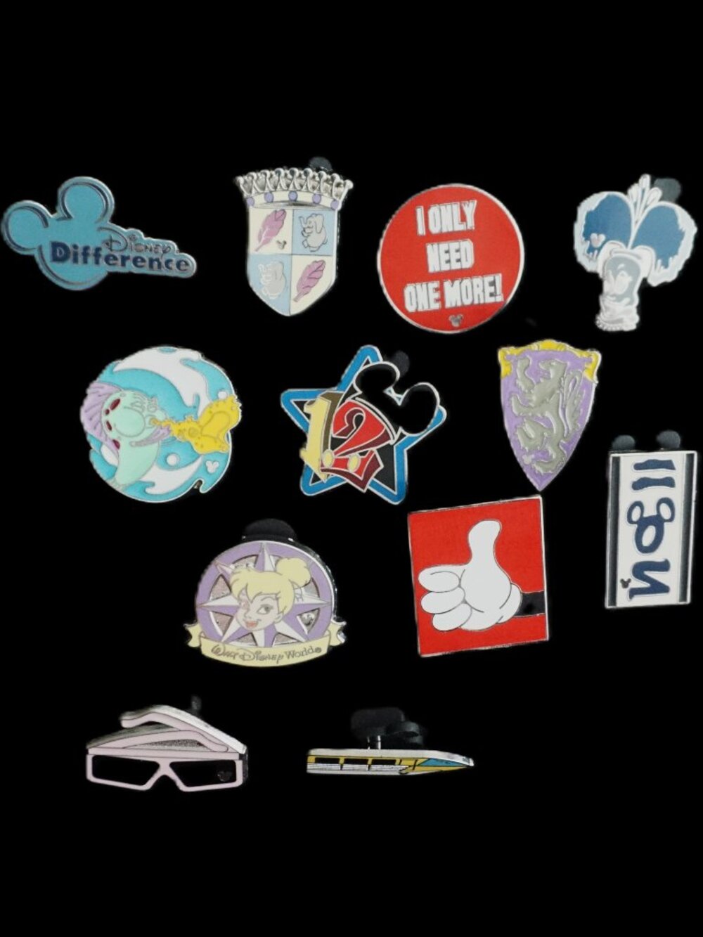 Disney Pin Trading 12 Pin Lot Featuring Random (067)